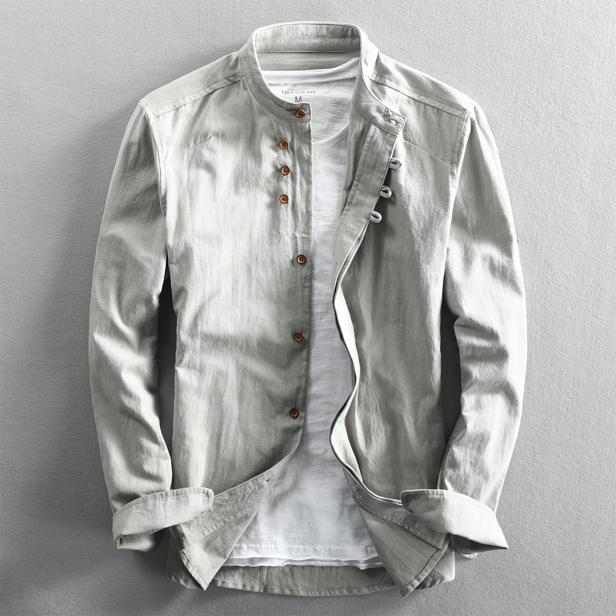Clemens Stand Collar Button-Front Shirt