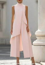 Annika Asymmetric High-Collar Two-Piece Set