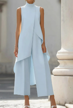 Annika Asymmetric High-Collar Two-Piece Set