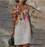 Anja Long Sleeve Abstract Print Shift Dress