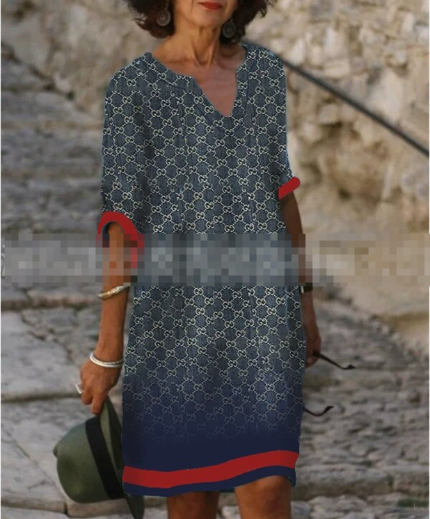 Anja Long Sleeve Abstract Print Shift Dress