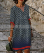 Anja Long Sleeve Abstract Print Shift Dress