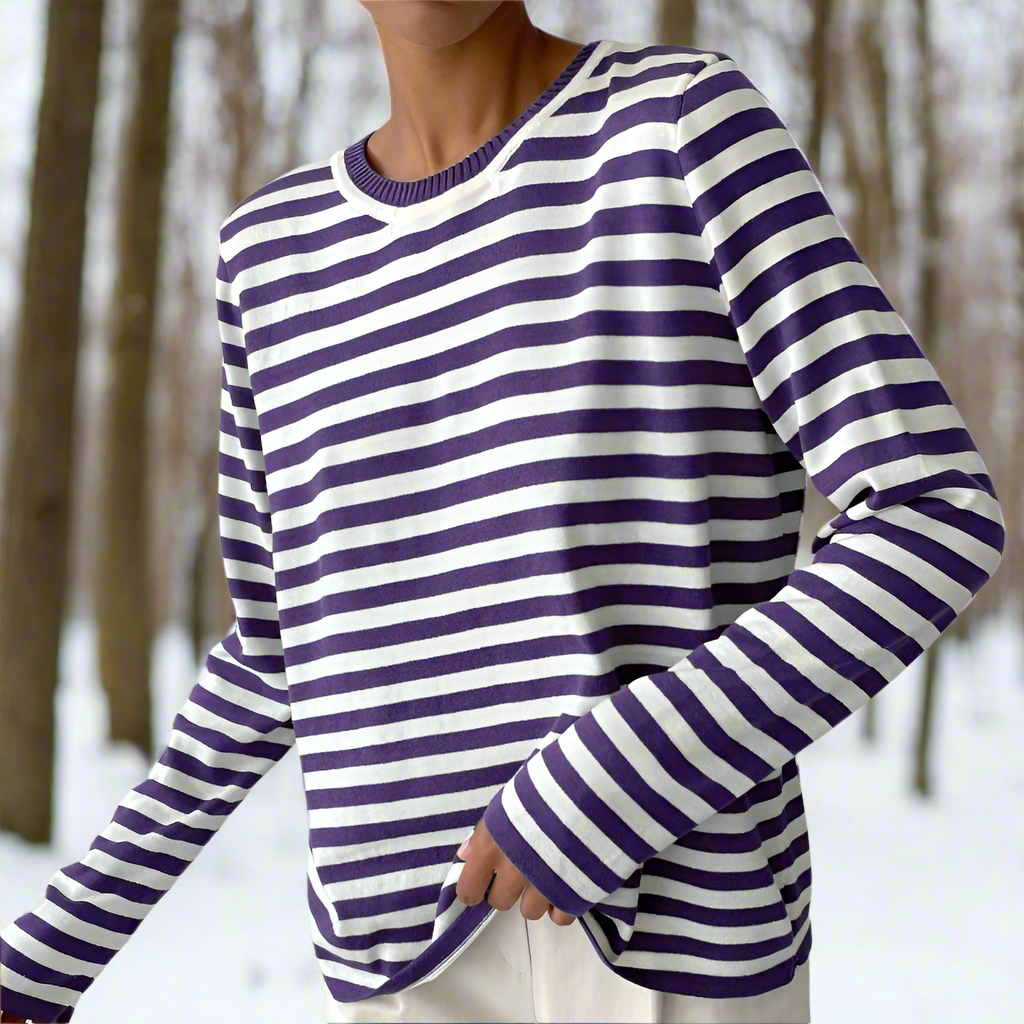 Felicia Casual Striped Long-Sleeve Shirt