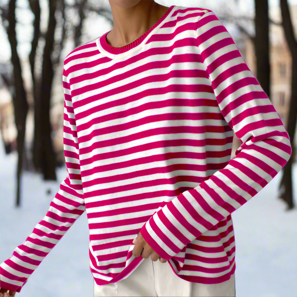 Felicia Casual Striped Long-Sleeve Shirt