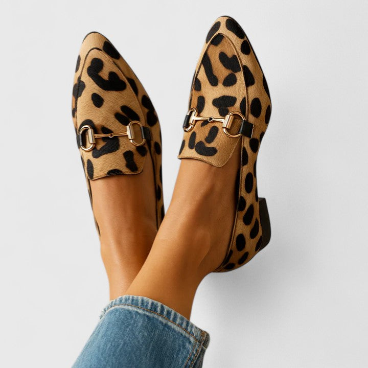 Maria Pointed Toe Print Loafers