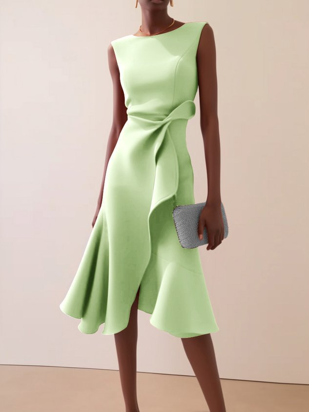 Beatrice Draped Asymmetric Midi Dress