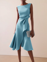 Beatrice Draped Asymmetric Midi Dress