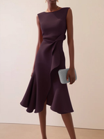 Beatrice Draped Asymmetric Midi Dress