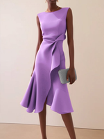 Beatrice Draped Asymmetric Midi Dress