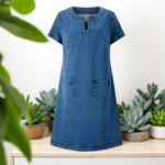 Denim A-Line Dress – Casual Dress | Celeste