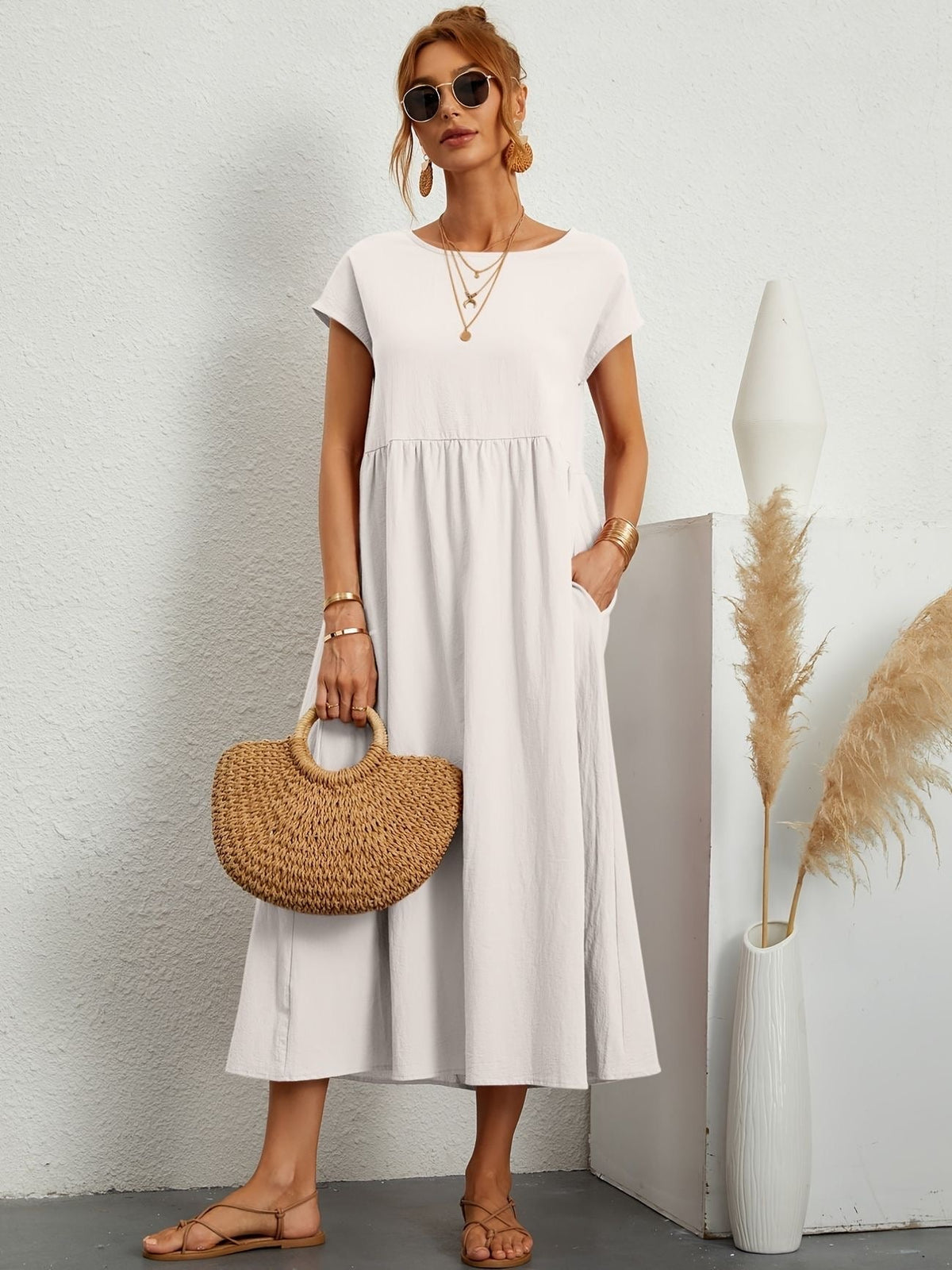 Smocked Maxi Dress – Casual Summer Dress | Camille