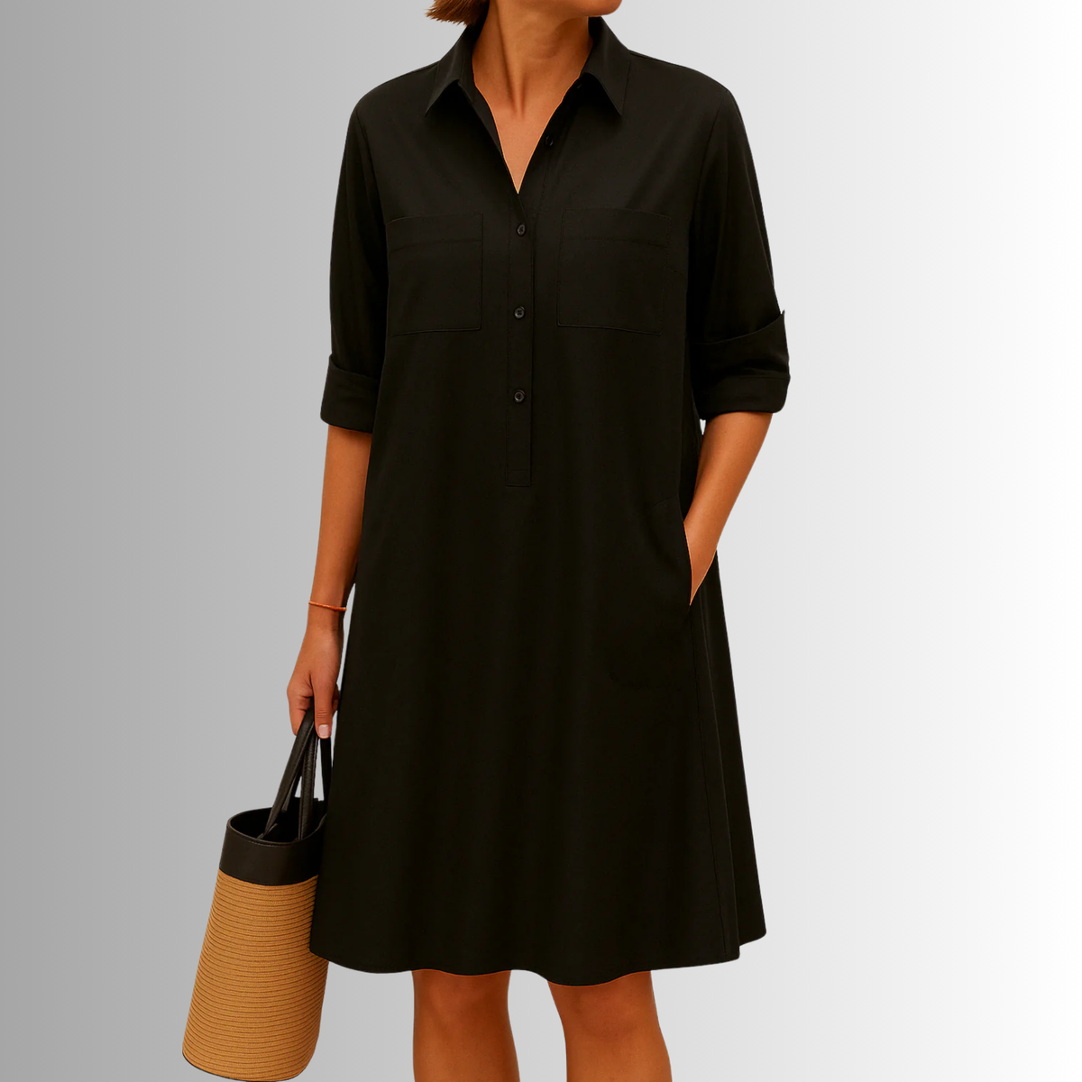 Button-Down A-Line Dress – Elegant Dress | Sophia