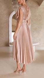 Tie Front Pleated Midi Dress – Casual Summer Dress | Juliette