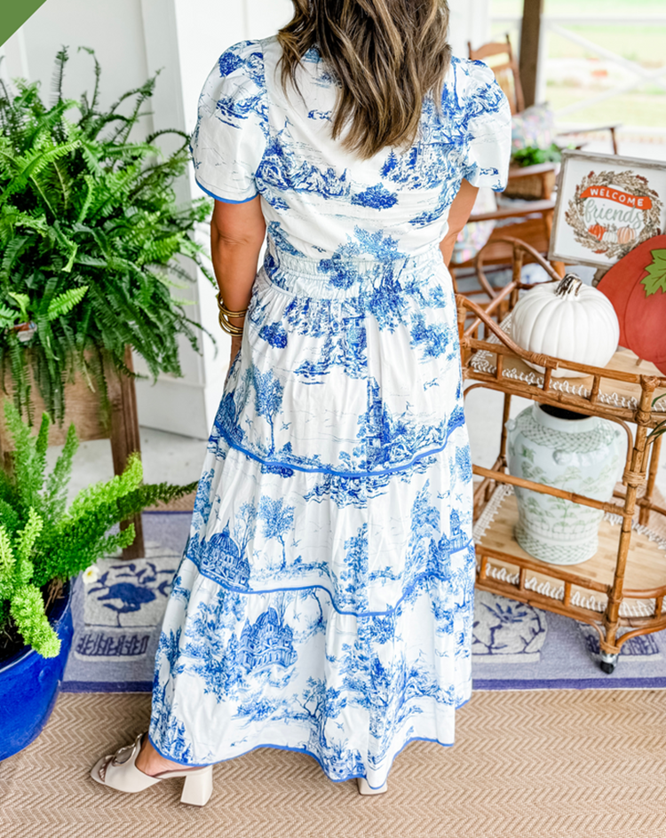 Printed Tiered Maxi Dress – Casual Dress | Eliana