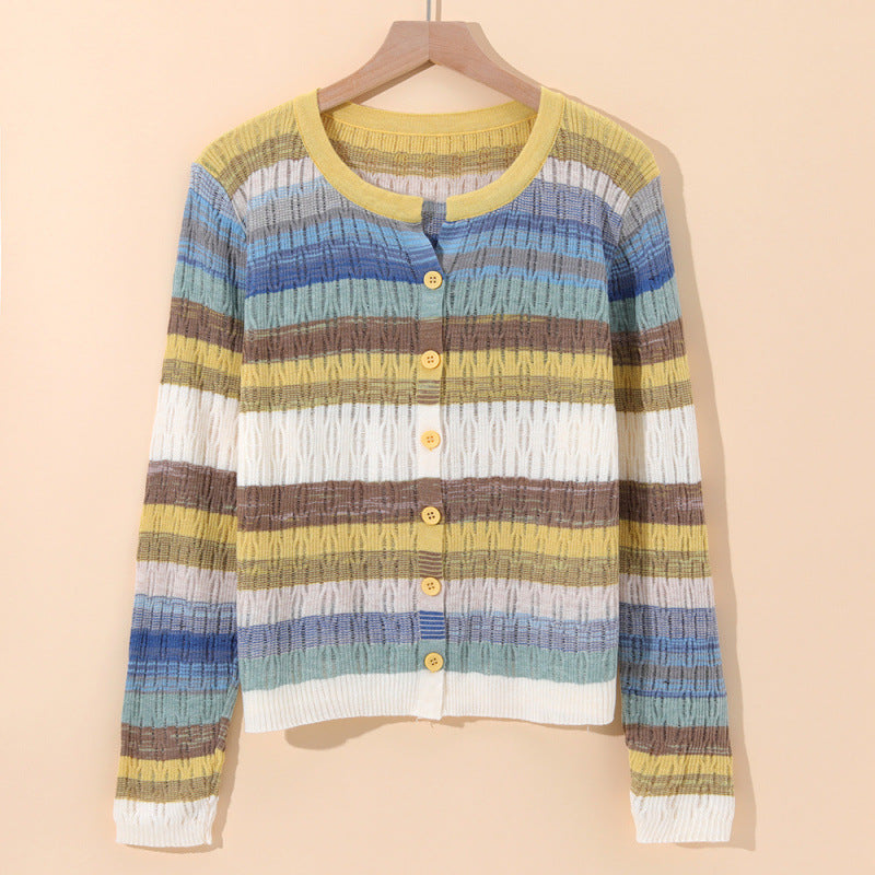 Sorento Striped Cotton Knit Cardigan - Soft, Lightweight Everyday Layer