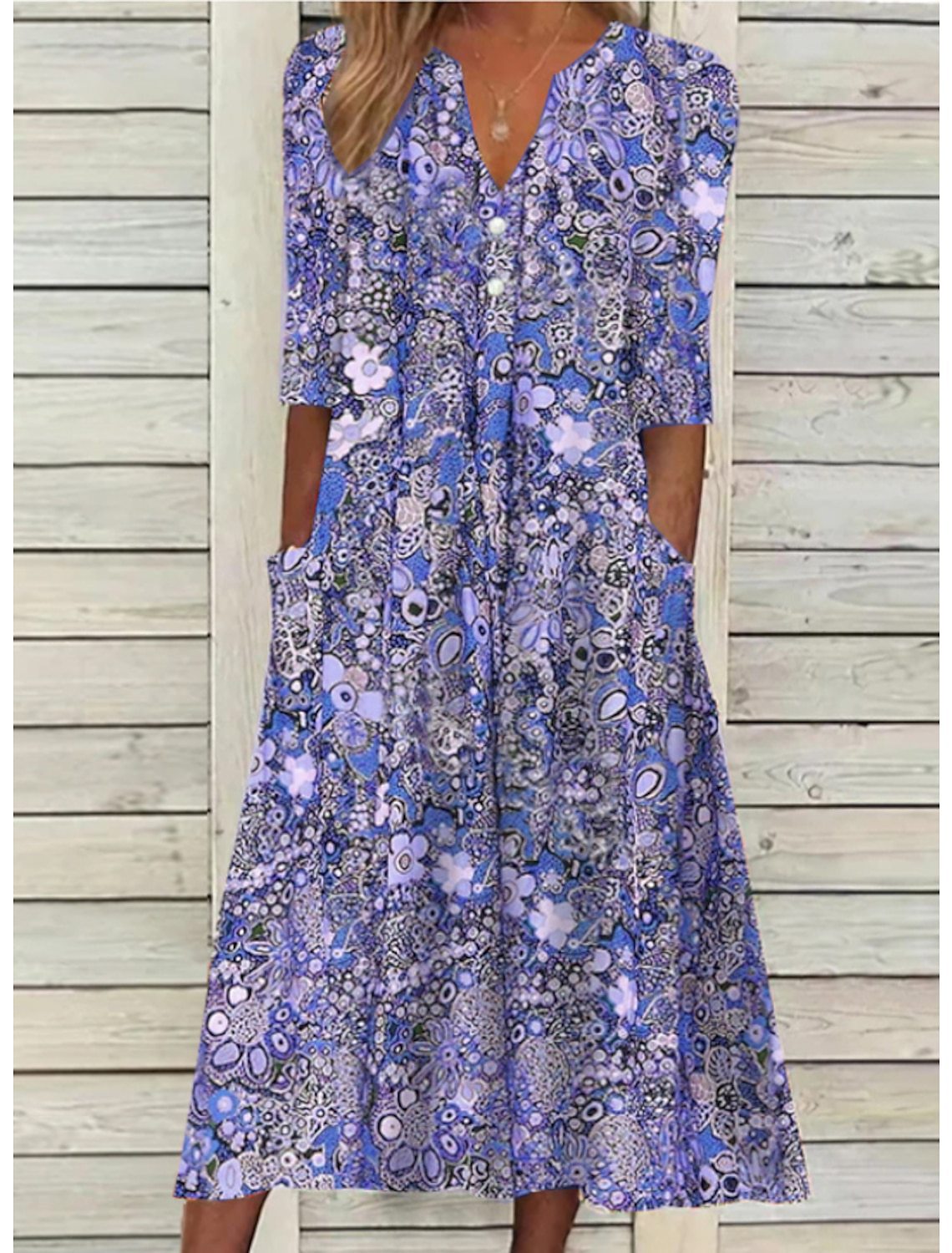 Floral Button-Down Maxi Dress – Elegant Dress | Serafina