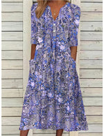 Floral Button-Down Maxi Dress – Elegant Dress | Serafina