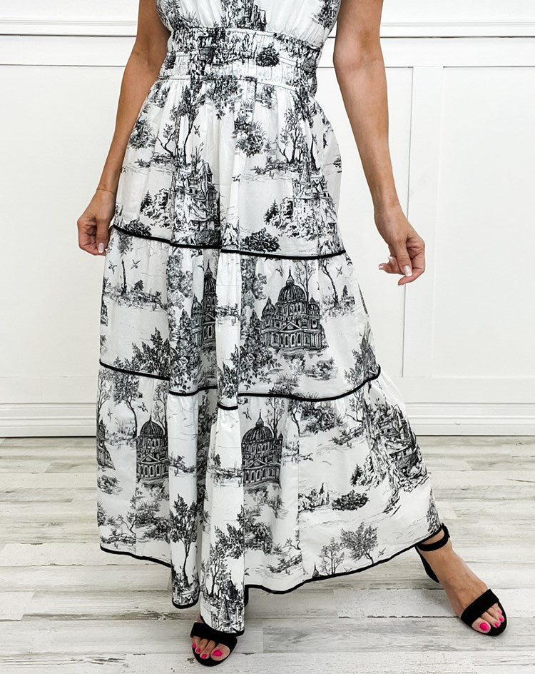 Printed Tiered Maxi Dress – Casual Dress | Eliana