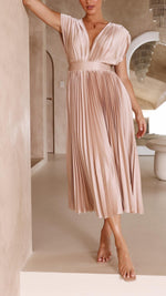 Tie Front Pleated Midi Dress – Casual Summer Dress | Juliette