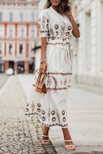 Boho Print Belted Midi Dress – Casual Summer Dress | Isabella