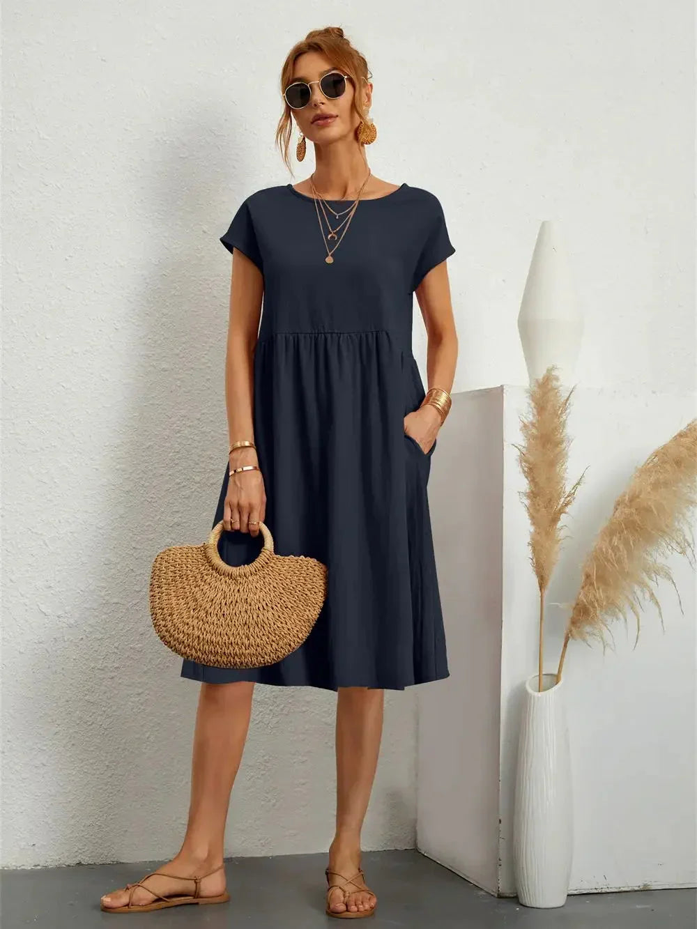 Smocked Pocket Midi Dress – Casual Summer Dress | Seraphine