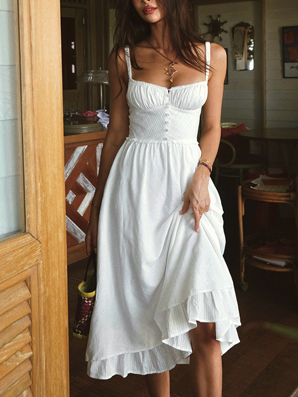 Celeste | Spaghetti Strap Midi Dress