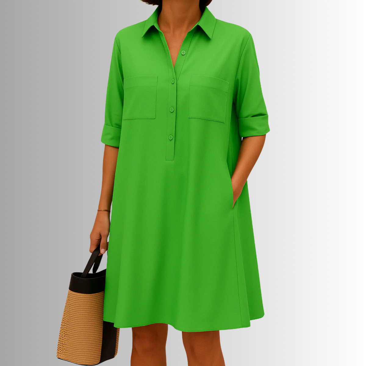 Button-Down A-Line Dress – Elegant Dress | Sophia