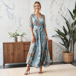 Floral Chiffon Wrap Maxi Dress – Wedding Guest Dress | Liora