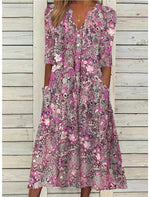 Floral Button-Down Maxi Dress – Elegant Dress | Serafina