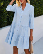Collared Ruffle Mini Dress – Casual Dress | Elara