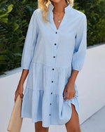 Collared Ruffle Mini Dress – Casual Dress | Elara