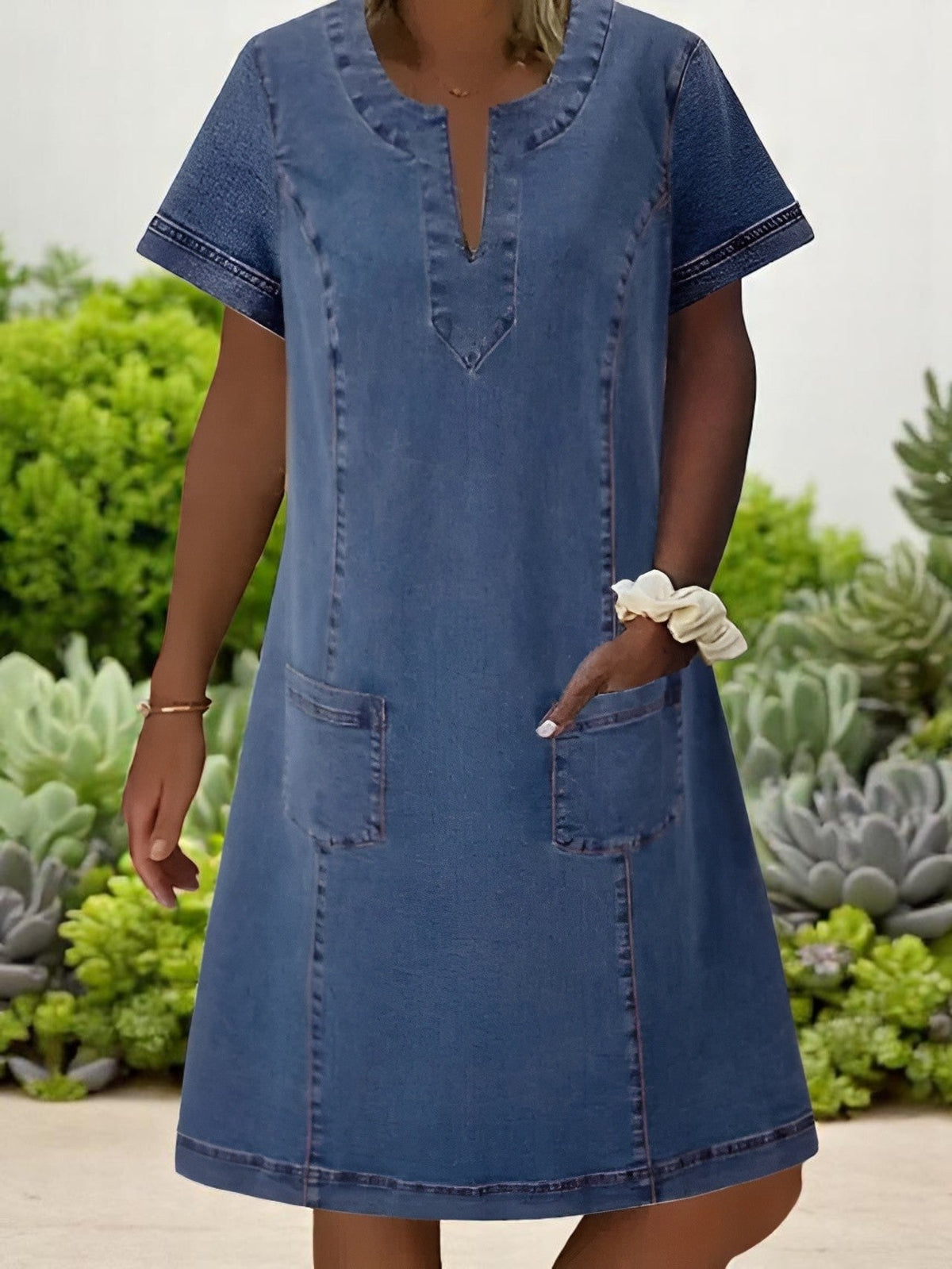 Denim A-Line Dress – Casual Dress | Celeste