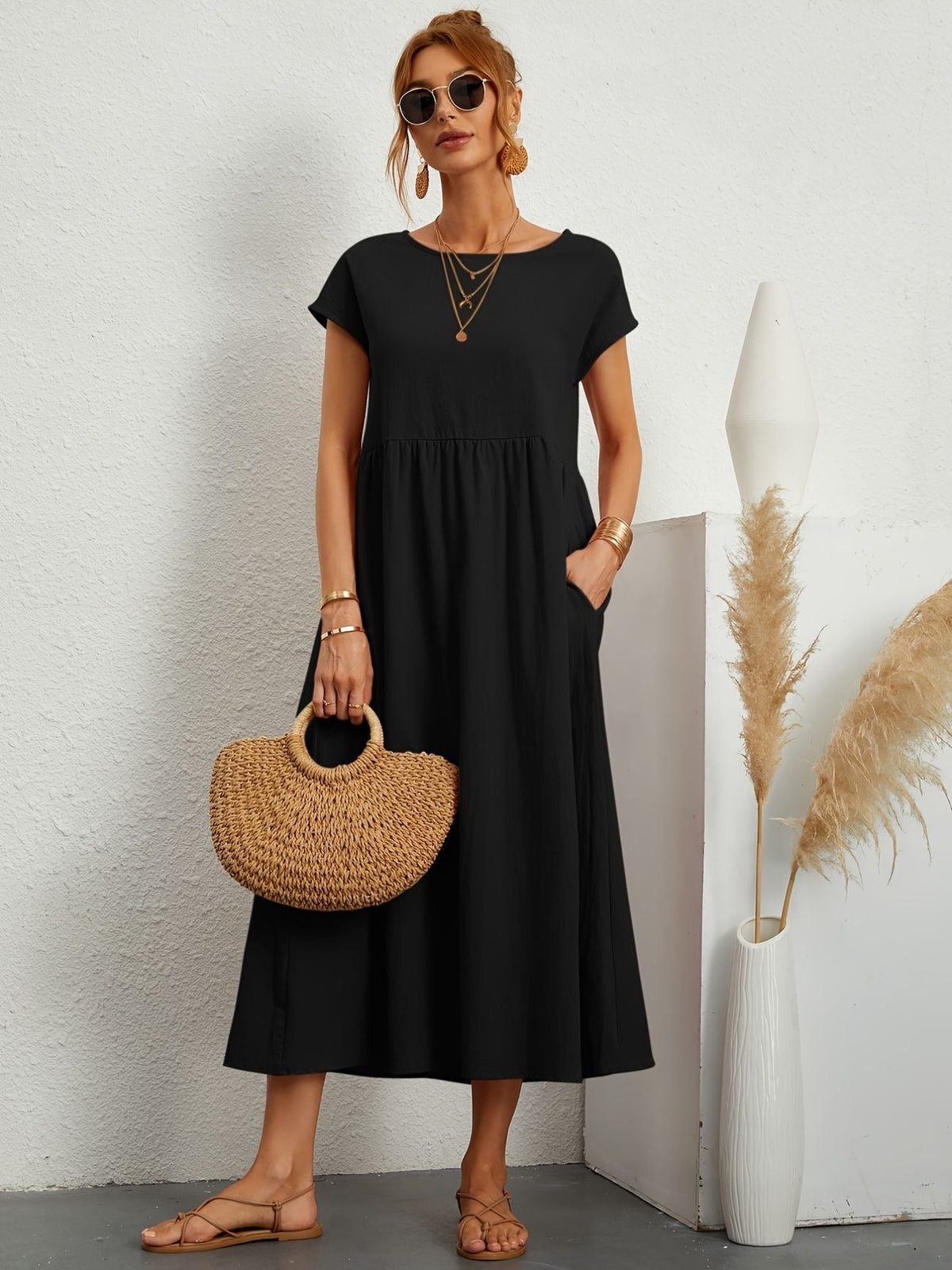 Smocked Maxi Dress – Casual Summer Dress | Camille