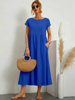 Smocked Maxi Dress – Casual Summer Dress | Camille