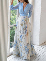 Floral Chiffon Ruffle Maxi Dress – Evening Dress | Elara