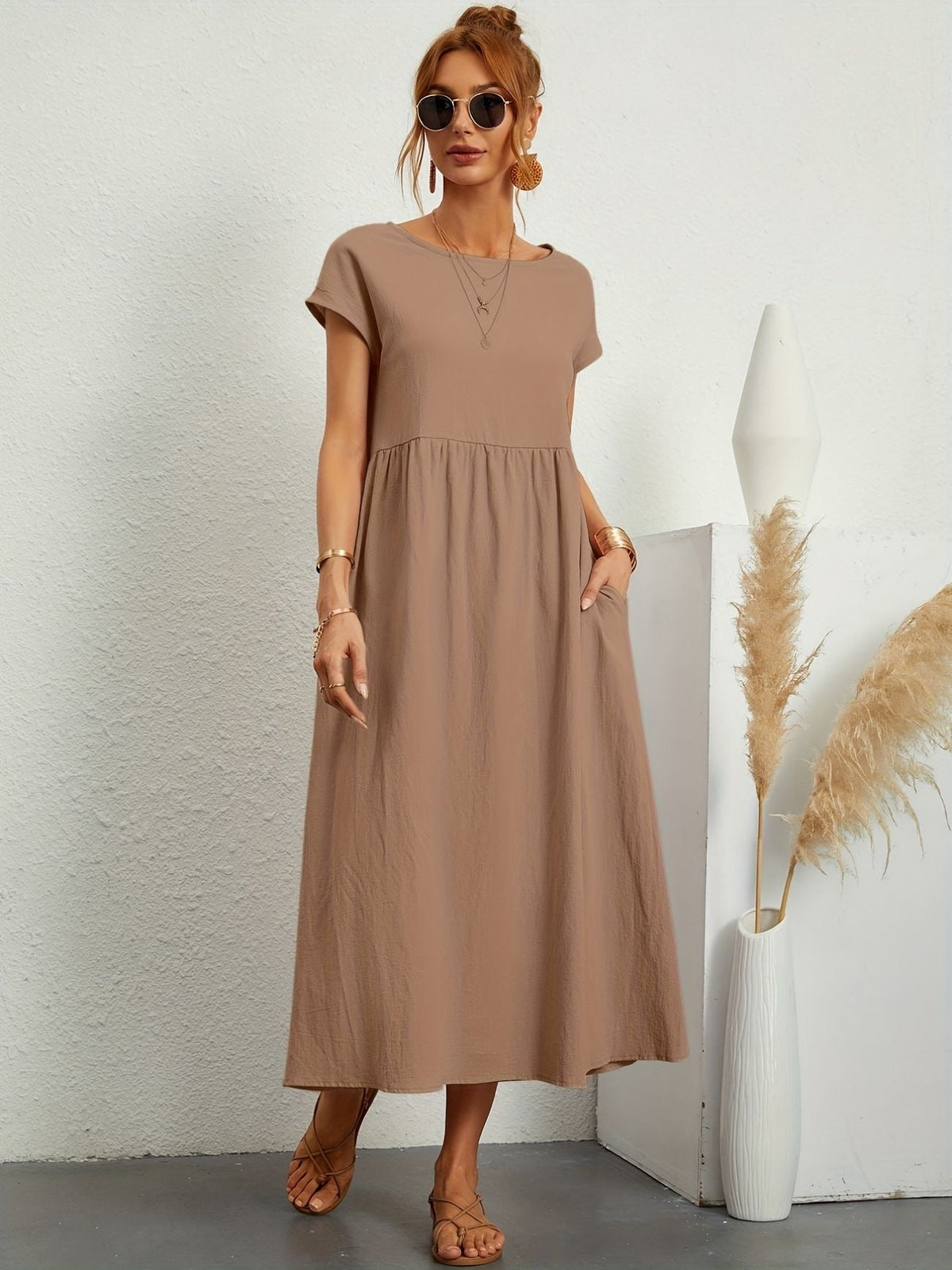 Smocked Maxi Dress – Casual Summer Dress | Camille