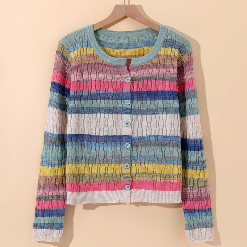 Sorento Striped Cotton Knit Cardigan - Soft, Lightweight Everyday Layer