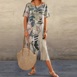 Reese | Abstract Print Relaxed Midi Dress