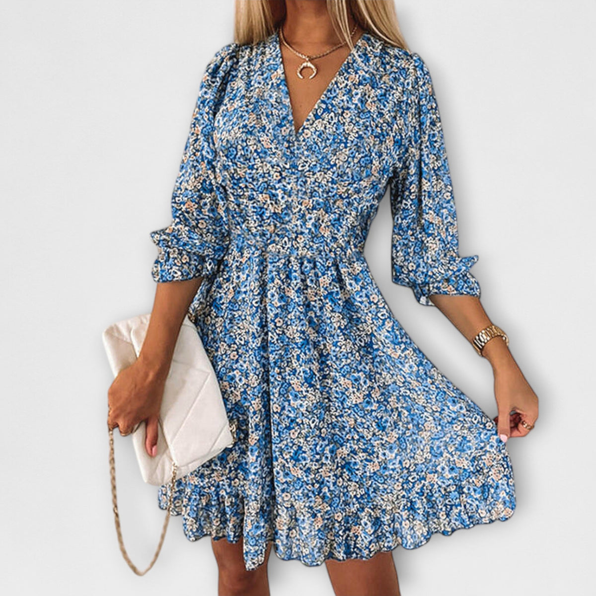 Floral Smocked Mini Dress – Casual Dress | Elara
