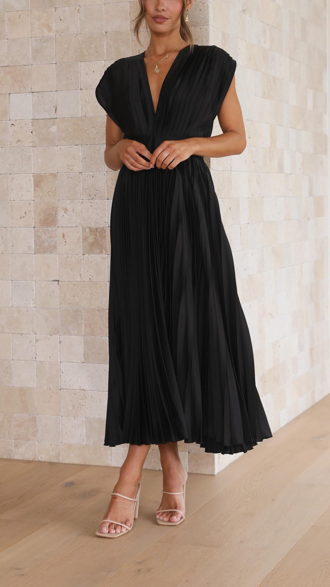 Tie Front Pleated Midi Dress – Casual Summer Dress | Juliette