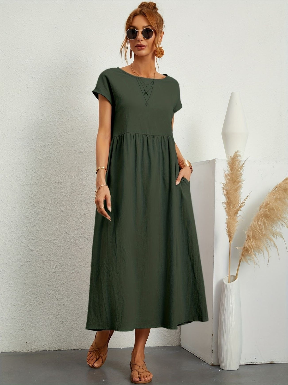 Smocked Maxi Dress – Casual Summer Dress | Camille