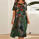 Reese | Abstract Print Relaxed Midi Dress
