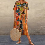 Reese | Abstract Print Relaxed Midi Dress