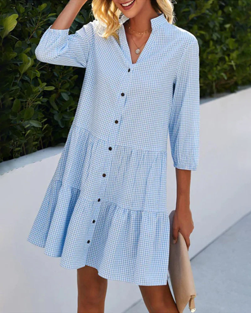 Collared Ruffle Mini Dress – Casual Dress | Elara
