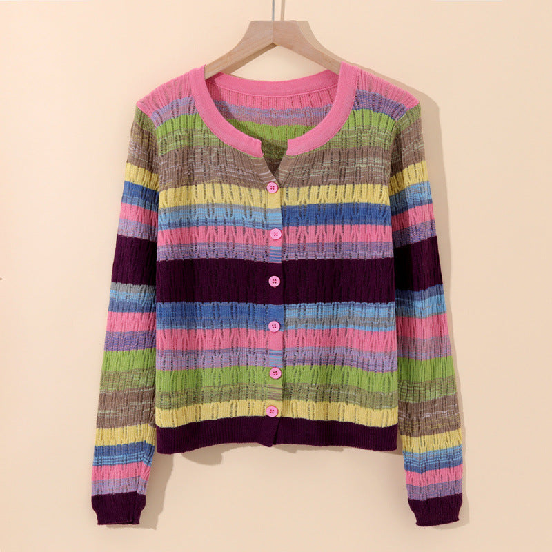 Sorento Striped Cotton Knit Cardigan - Soft, Lightweight Everyday Layer