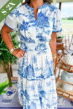 Printed Tiered Maxi Dress – Casual Dress | Eliana