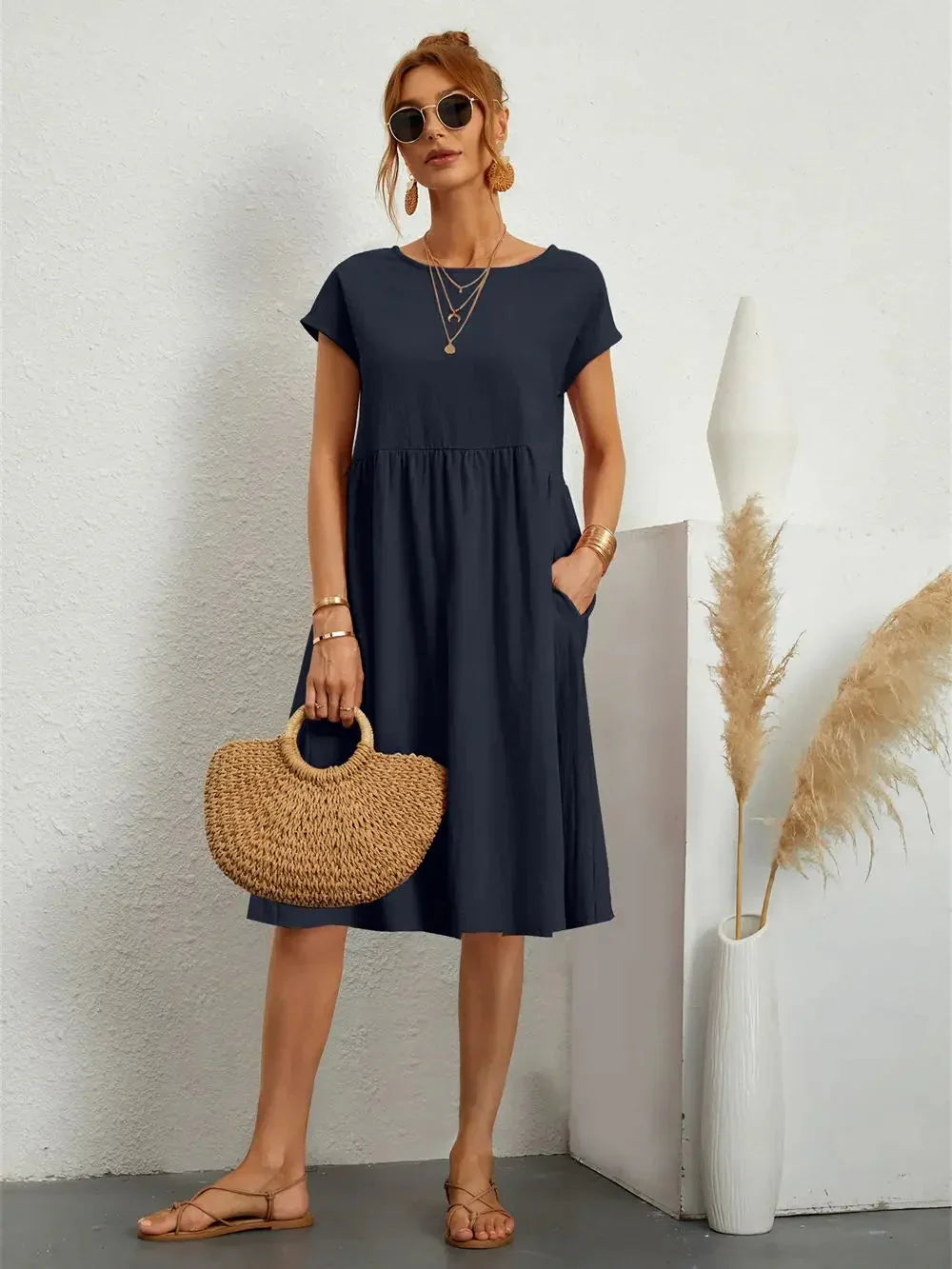 Smocked Pocket Midi Dress – Casual Summer Dress | Seraphine