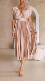 Tie Front Pleated Midi Dress – Casual Summer Dress | Juliette