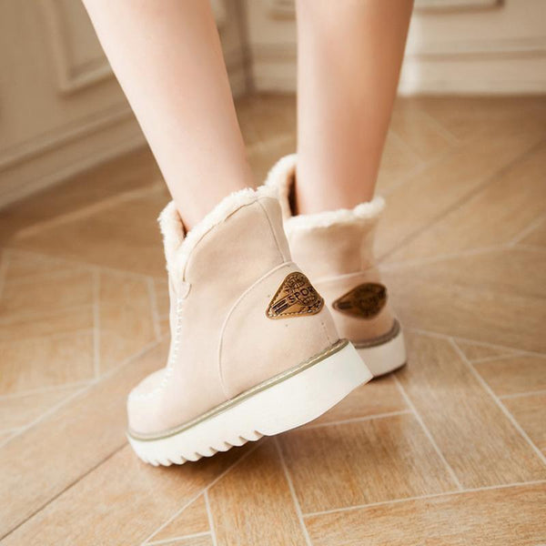 Elfriede Slip-On Platform Ankle Boots with Seam Details