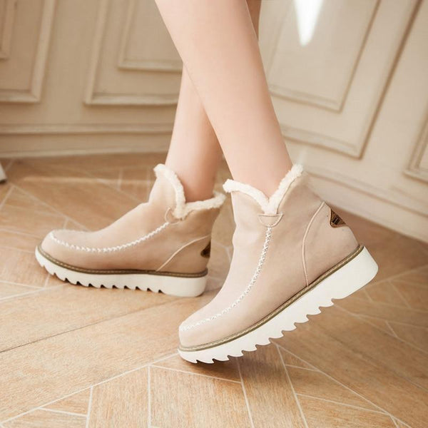 Elfriede Slip-On Platform Ankle Boots with Seam Details